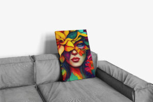 High-Quality Canvas Print Mockup Bundle | 4 Realistic PSD Templates