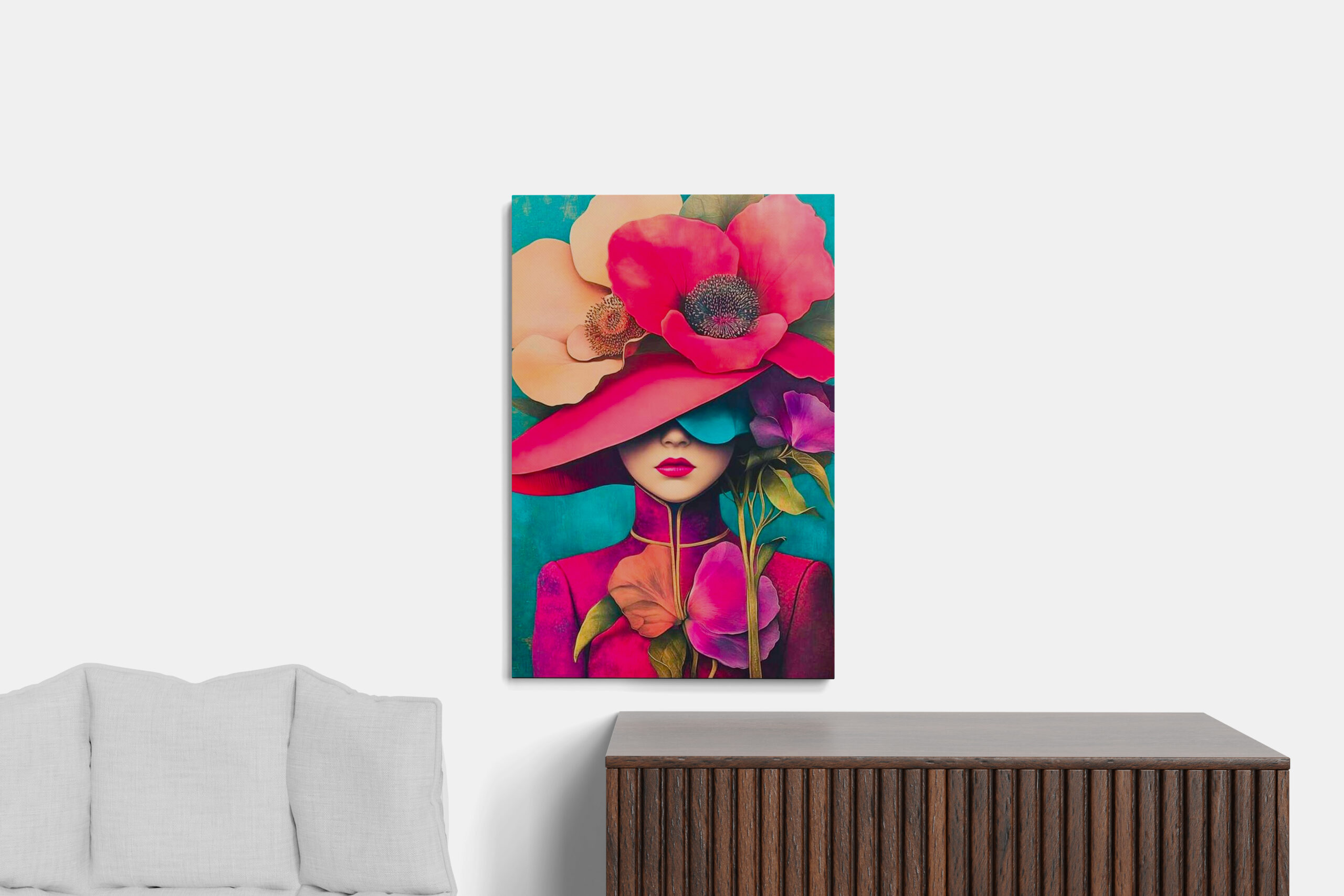 High-Quality Canvas Print Mockup Bundle | 4 Realistic PSD Templates