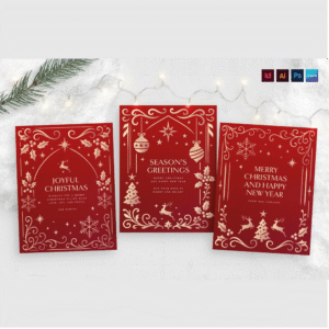 Christmas Flyer Template in Red & Gold – Editable Canva, InDesign, Illustrator, and Photoshop