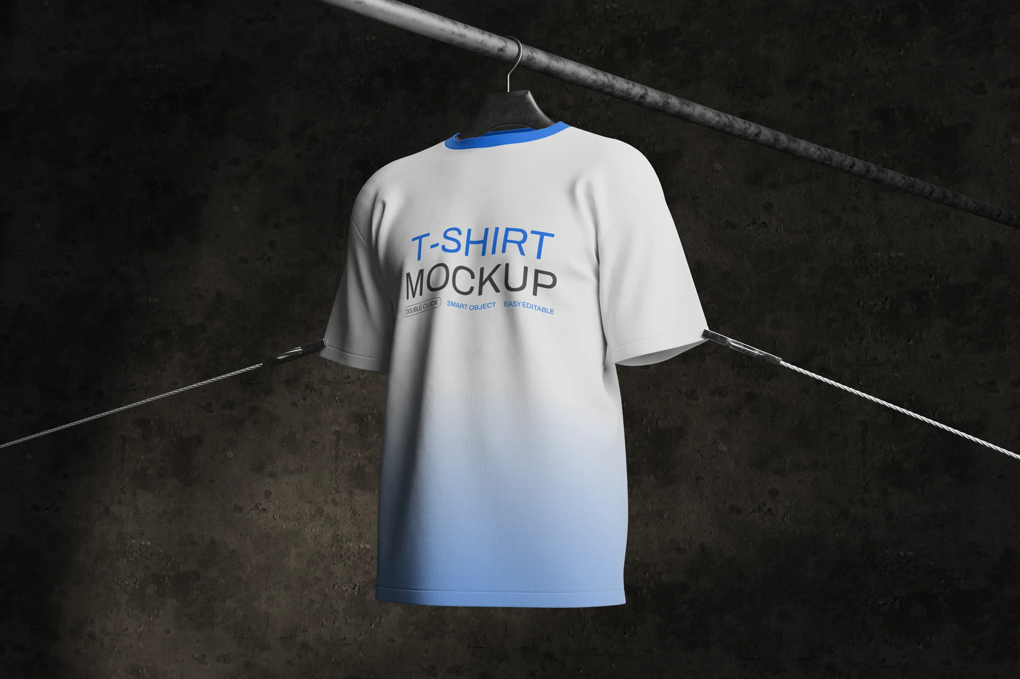 Hanging T-Shirt Mockup PSD - Industrial / Grunge Style